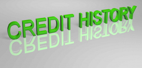 A green 3D display of the words Credit History
